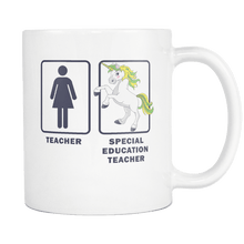 Load image into Gallery viewer, RobustCreative-Special Education Teacher Unicorn - Teacher Appreciation 11oz Funny White Coffee Mug - Graduation First Last Day Teaching Students - Friends Gift - Both Sides Printed
