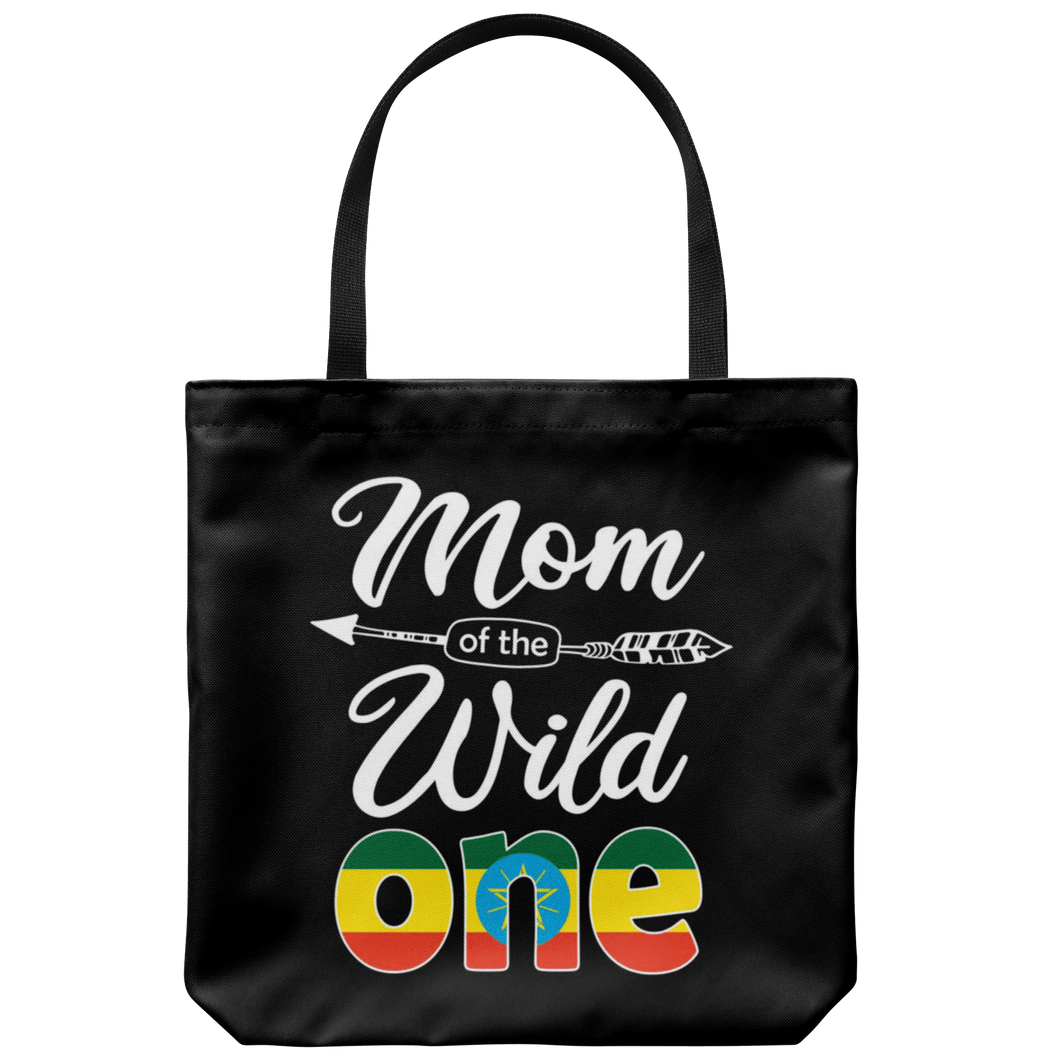 RobustCreative-Ethiopian Mom of the Wild One Birthday Ethiopia Flag Tote Bag Gift Idea