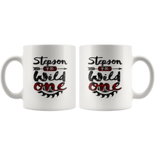 Load image into Gallery viewer, RobustCreative-Stepson of the Wild One Lumberjack Woodworker Sawdust - 11oz White Mug red black plaid Woodworking saw dust Gift Idea
