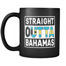 Load image into Gallery viewer, RobustCreative-Straight Outta Bahamas - Bahamian Flag 11oz Funny Black Coffee Mug - Independence Day Family Heritage - Women Men Friends Gift - Both Sides Printed (Distressed)
