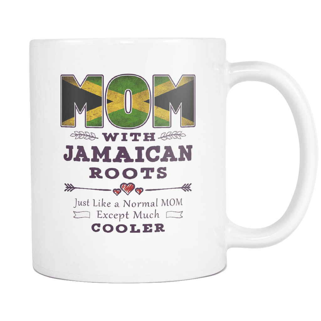 RobustCreative-Best Mom Ever with Jamaican Roots - Jamaica Flag 11oz Funny White Coffee Mug - Mothers Day Independence Day - Women Men Friends Gift - Both Sides Printed (Distressed)