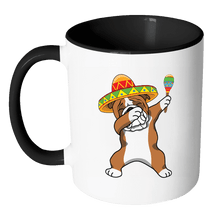 Load image into Gallery viewer, RobustCreative-Dabbing Bulldog Dog in Sombrero - Cinco De Mayo Mexican Fiesta - Dab Dance Mexico Party - 11oz Black &amp; White Funny Coffee Mug Women Men Friends Gift ~ Both Sides Printed
