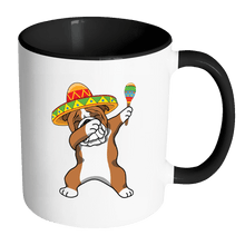 Load image into Gallery viewer, RobustCreative-Dabbing Bulldog Dog in Sombrero - Cinco De Mayo Mexican Fiesta - Dab Dance Mexico Party - 11oz Black &amp; White Funny Coffee Mug Women Men Friends Gift ~ Both Sides Printed
