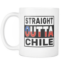 Load image into Gallery viewer, RobustCreative-Straight Outta Chile - Chilean Flag 11oz Funny White Coffee Mug - Independence Day Family Heritage - Women Men Friends Gift - Both Sides Printed (Distressed)
