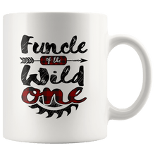 Load image into Gallery viewer, RobustCreative-Funcle of the Wild One Lumberjack Woodworker Sawdust - 11oz White Mug red black plaid Woodworking saw dust Gift Idea
