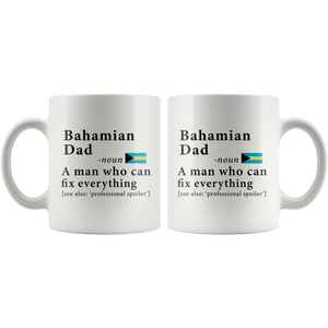 RobustCreative-Bahamian Dad Definition Bahamas Flag Fathers Day - 11oz White Mug family reunion gifts Gift Idea