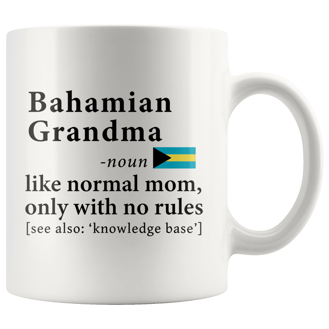 RobustCreative-Bahamian Grandma Definition Bahamas Flag Grandmother - 11oz White Mug family reunion gifts Gift Idea