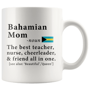 RobustCreative-Bahamian Mom Definition Bahamas Flag Mothers Day - 11oz White Mug family reunion gifts Gift Idea