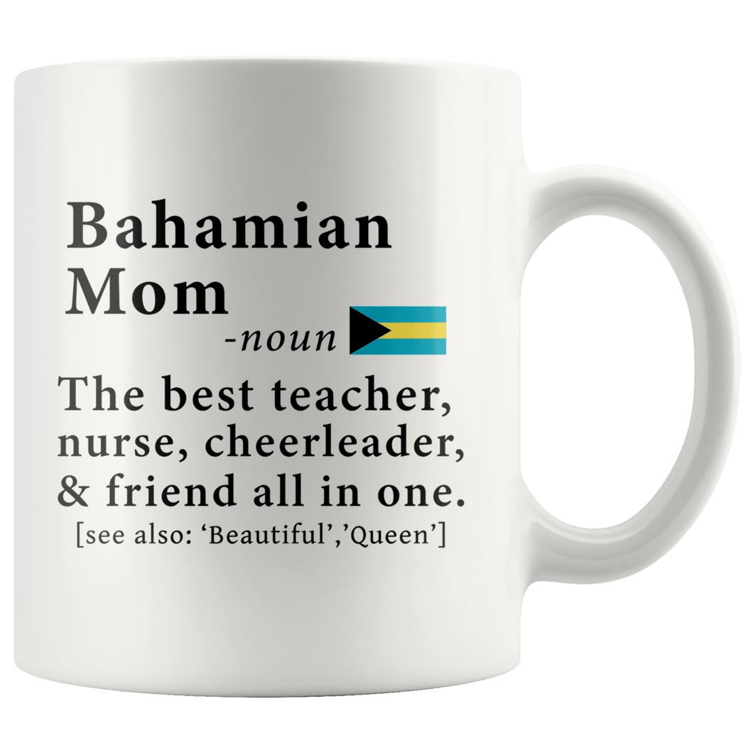 RobustCreative-Bahamian Mom Definition Bahamas Flag Mothers Day - 11oz White Mug family reunion gifts Gift Idea