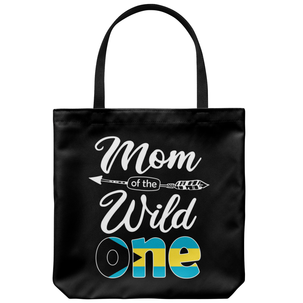 RobustCreative-Bahamian Mom of the Wild One Birthday Bahamas Flag Tote Bag Gift Idea