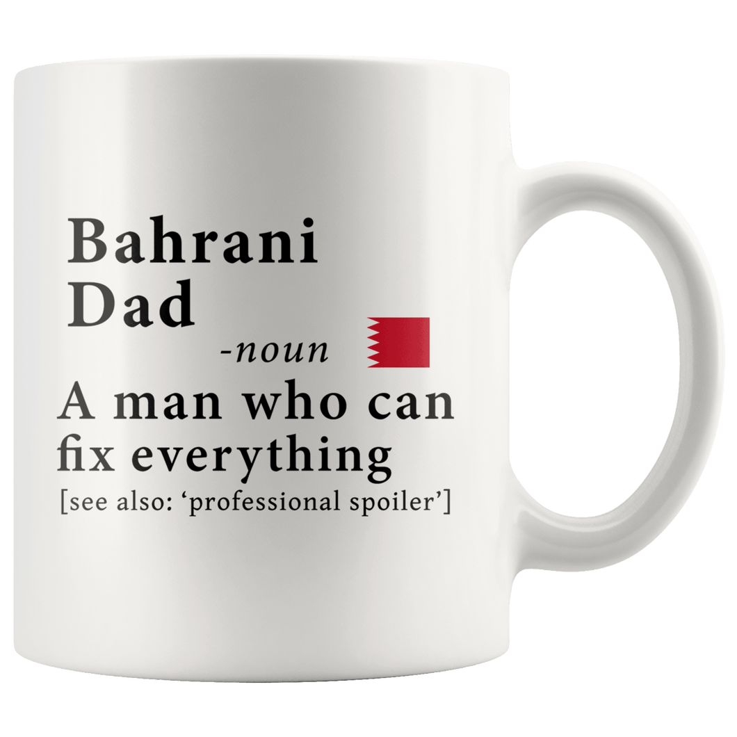 RobustCreative-Bahrani Dad Definition Bahrain Flag Fathers Day - 11oz White Mug family reunion gifts Gift Idea