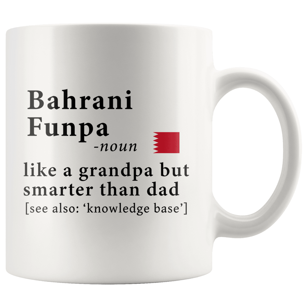 RobustCreative-Bahrani Funpa Definition Bahrain Flag Grandpa Day - 11oz White Mug family reunion gifts Gift Idea