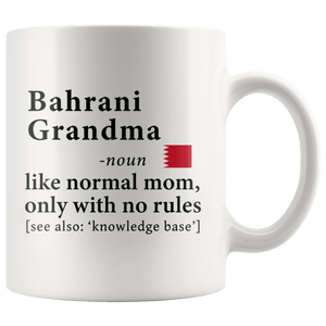 RobustCreative-Bahrani Grandma Definition Bahrain Flag Grandmother - 11oz White Mug family reunion gifts Gift Idea