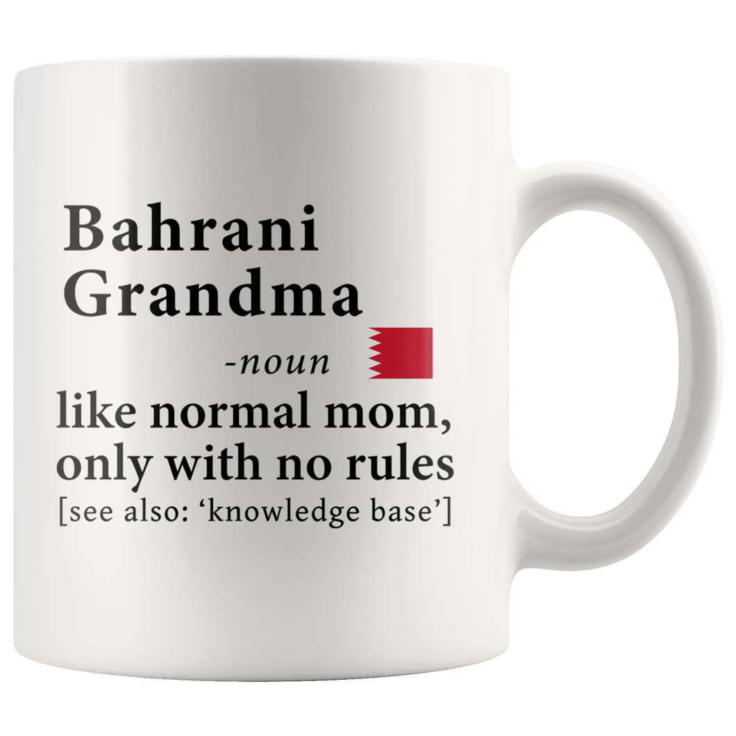 RobustCreative-Bahrani Grandma Definition Bahrain Flag Grandmother - 11oz White Mug family reunion gifts Gift Idea