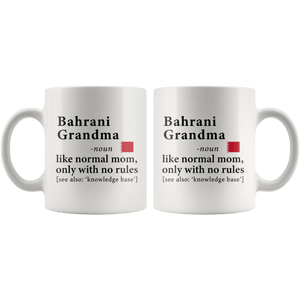 RobustCreative-Bahrani Grandma Definition Bahrain Flag Grandmother - 11oz White Mug family reunion gifts Gift Idea