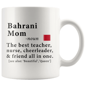 RobustCreative-Bahrani Mom Definition Bahrain Flag Mothers Day - 11oz White Mug family reunion gifts Gift Idea