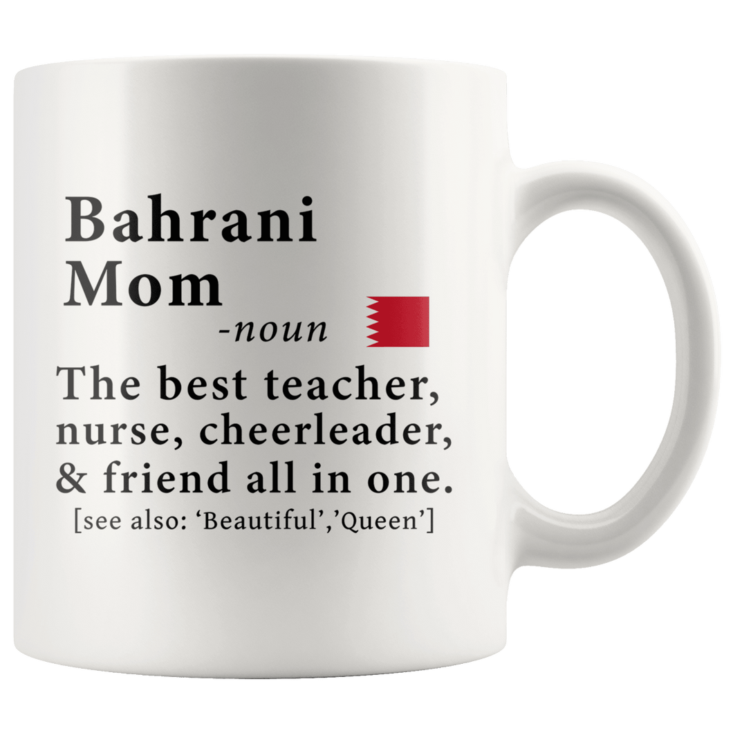 RobustCreative-Bahrani Mom Definition Bahrain Flag Mothers Day - 11oz White Mug family reunion gifts Gift Idea