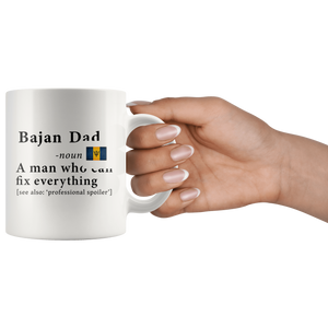 RobustCreative-Bajan Dad Definition Barbados Flag Fathers Day - 11oz White Mug family reunion gifts Gift Idea