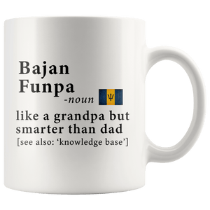 RobustCreative-Bajan Funpa Definition Barbados Flag Grandpa Day - 11oz White Mug family reunion gifts Gift Idea