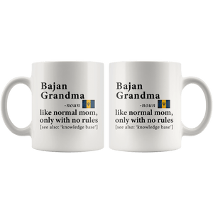 RobustCreative-Bajan Grandma Definition Barbados Flag Grandmother - 11oz White Mug family reunion gifts Gift Idea