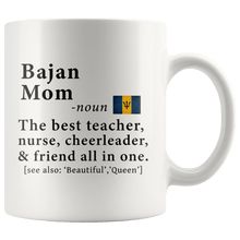 Load image into Gallery viewer, RobustCreative-Bajan Mom Definition Barbados Flag Mothers Day - 11oz White Mug family reunion gifts Gift Idea
