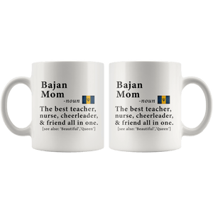 RobustCreative-Bajan Mom Definition Barbados Flag Mothers Day - 11oz White Mug family reunion gifts Gift Idea