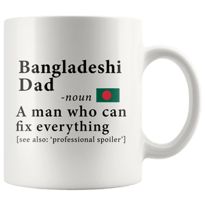 RobustCreative-Bangladeshi Dad Definition Bangladesh Flag Fathers Day - 11oz White Mug family reunion gifts Gift Idea