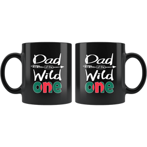 RobustCreative-Bangladeshi Dad of the Wild One Birthday Bangladesh Flag Black 11oz Mug Gift Idea