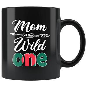 RobustCreative-Bangladeshi Mom of the Wild One Birthday Bangladesh Flag Black 11oz Mug Gift Idea