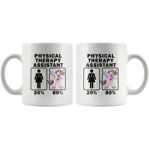 RobustCreative-Physical Therapy Assistant Dabbing Unicorn 20 80 Principle Superhero Girl Womens - 11oz White Mug Medical Personnel Gift Idea