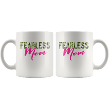 Load image into Gallery viewer, RobustCreative-Fearless Mom Camo Hard Charger Veterans Day - Military Family 11oz White Mug Retired or Deployed support troops Gift Idea - Both Sides Printed
