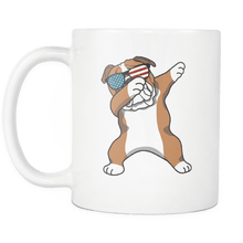 Load image into Gallery viewer, RobustCreative-Dabbing Bulldog Dog America Flag - Patriotic Merica Murica Pride - 4th of July USA Independence Day - 11oz White Funny Coffee Mug Women Men Friends Gift ~ Both Sides Printed
