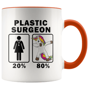 RobustCreative-Plastic Surgeon Dabbing Unicorn 80 20 Principle Superhero Girl Womens - 11oz Accent Mug Medical Personnel Gift Idea