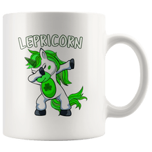 Load image into Gallery viewer, RobustCreative-Lepricorn Dabbing Unicorn Leprechaun Shamrock Kids - 11oz White Mug lucky paddys pattys day Gift Idea
