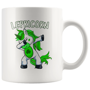 RobustCreative-Lepricorn Dabbing Unicorn Leprechaun Shamrock Kids - 11oz White Mug lucky paddys pattys day Gift Idea