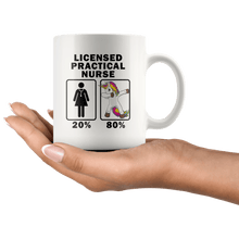 Load image into Gallery viewer, RobustCreative-Licensed Practical Nurse Dabbing Unicorn 80 20 Principle Superhero Girl Womens - 11oz White Mug Medical Personnel Gift Idea
