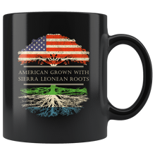 Load image into Gallery viewer, RobustCreative-Sierra Leonean Roots American Grown Fathers Day Gift - Sierra Leonean Pride 11oz Funny Black Coffee Mug - Real Sierra Leone Hero Flag Papa National Heritage - Friends Gift - Both Sides Printed
