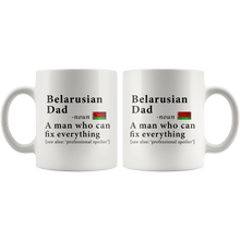 Load image into Gallery viewer, RobustCreative-Belarusian Dad Definition Belarusian Flag Fathers Day - 11oz White Mug family reunion gifts Gift Idea
