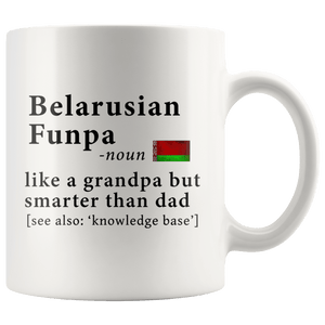 RobustCreative-Belarusian Funpa Definition Belarusian Flag Grandpa Day - 11oz White Mug family reunion gifts Gift Idea