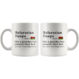 RobustCreative-Belarusian Funpa Definition Belarusian Flag Grandpa Day - 11oz White Mug family reunion gifts Gift Idea