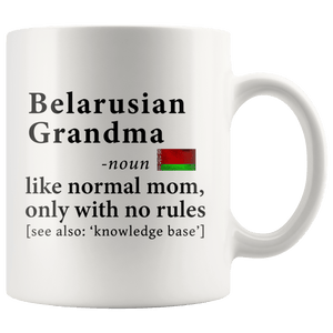 RobustCreative-Belarusian Grandma Definition Belarusian Flag Grandmother - 11oz White Mug family reunion gifts Gift Idea