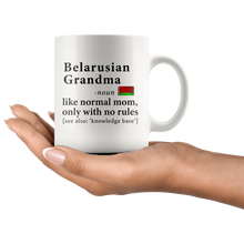 Load image into Gallery viewer, RobustCreative-Belarusian Grandma Definition Belarusian Flag Grandmother - 11oz White Mug family reunion gifts Gift Idea
