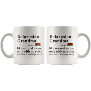 RobustCreative-Belarusian Grandma Definition Belarusian Flag Grandmother - 11oz White Mug family reunion gifts Gift Idea