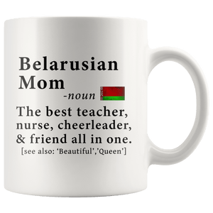 RobustCreative-Belarusian Mom Definition Belarusian Flag Mothers Day - 11oz White Mug family reunion gifts Gift Idea