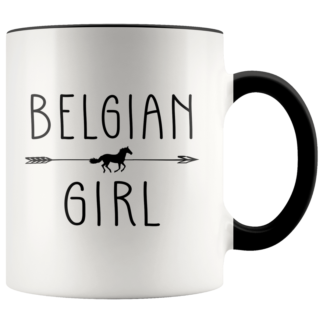 RobustCreative-Belgian Horse Girl Gifts Horses Lover Riding Racing - 11oz Accent Mug Racing Lover Gift Idea