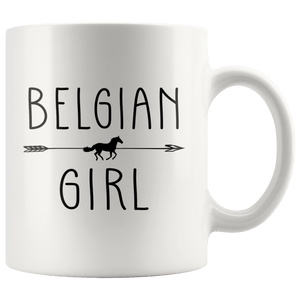 RobustCreative-Belgian Horse Girl Gifts Horses Lover Riding Racing - 11oz White Mug Racing Lover Gift Idea