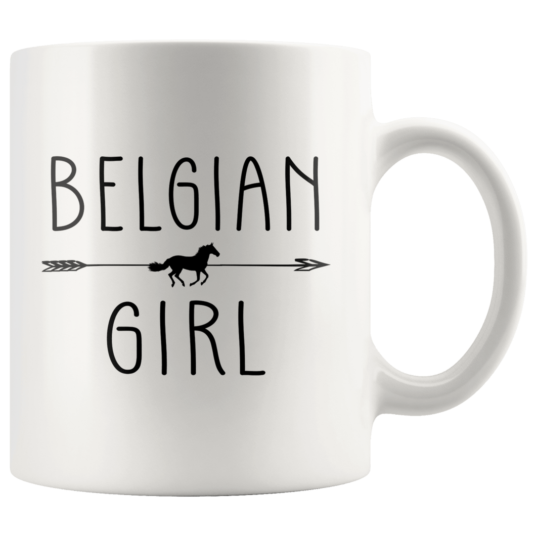 RobustCreative-Belgian Horse Girl Gifts Horses Lover Riding Racing - 11oz White Mug Racing Lover Gift Idea