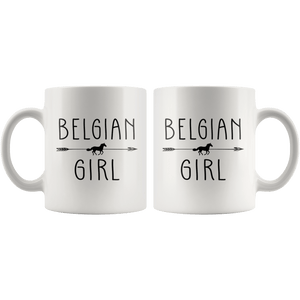 RobustCreative-Belgian Horse Girl Gifts Horses Lover Riding Racing - 11oz White Mug Racing Lover Gift Idea