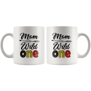 RobustCreative-Belgian Mom of the Wild One Birthday Belgium Flag White 11oz Mug Gift Idea