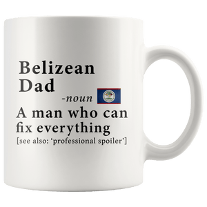 RobustCreative-Belizean Dad Definition Belize Flag Fathers Day - 11oz White Mug family reunion gifts Gift Idea